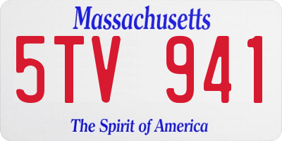 MA license plate 5TV941