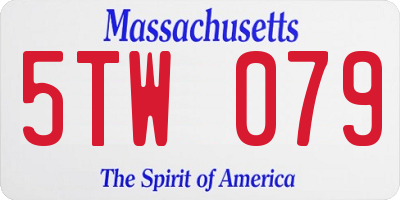 MA license plate 5TW079
