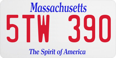 MA license plate 5TW390