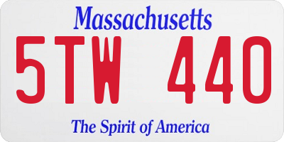 MA license plate 5TW440