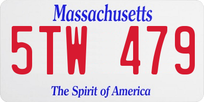 MA license plate 5TW479