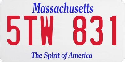 MA license plate 5TW831