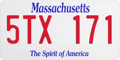 MA license plate 5TX171