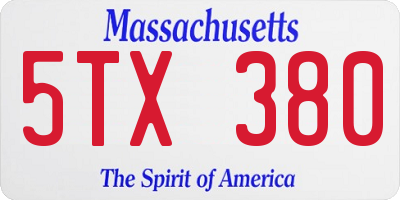 MA license plate 5TX380