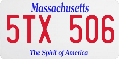 MA license plate 5TX506