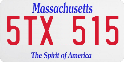 MA license plate 5TX515