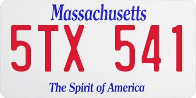 MA license plate 5TX541