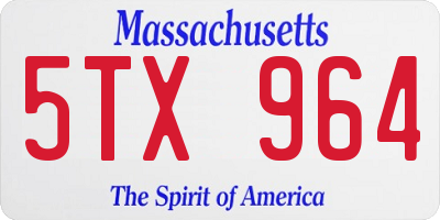 MA license plate 5TX964