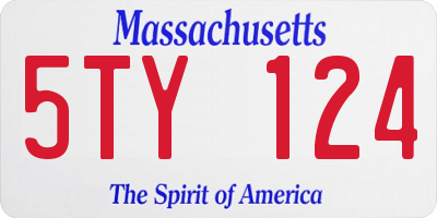 MA license plate 5TY124
