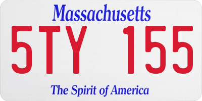 MA license plate 5TY155