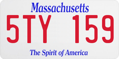 MA license plate 5TY159