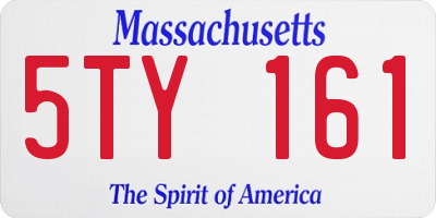 MA license plate 5TY161