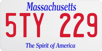 MA license plate 5TY229