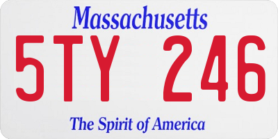 MA license plate 5TY246