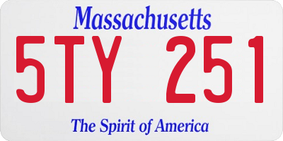MA license plate 5TY251
