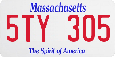 MA license plate 5TY305
