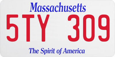 MA license plate 5TY309
