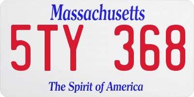 MA license plate 5TY368