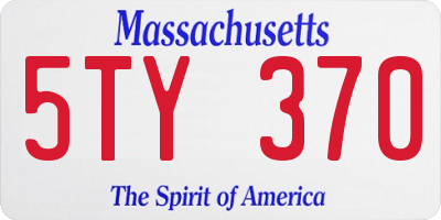 MA license plate 5TY370