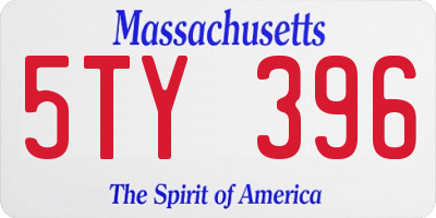 MA license plate 5TY396