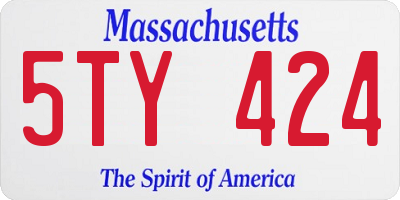 MA license plate 5TY424