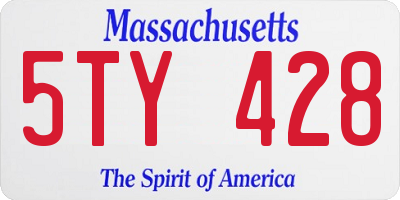 MA license plate 5TY428