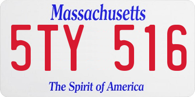 MA license plate 5TY516