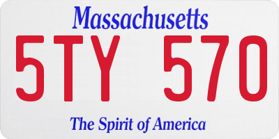 MA license plate 5TY570