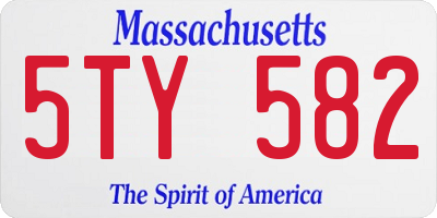 MA license plate 5TY582