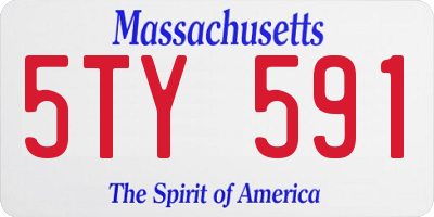 MA license plate 5TY591