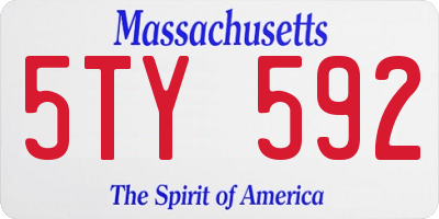 MA license plate 5TY592