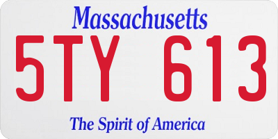 MA license plate 5TY613