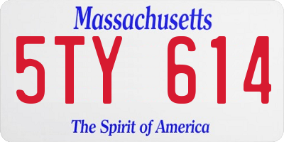MA license plate 5TY614