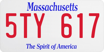 MA license plate 5TY617