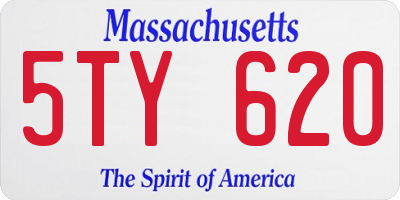 MA license plate 5TY620