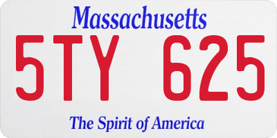 MA license plate 5TY625