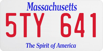 MA license plate 5TY641
