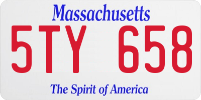MA license plate 5TY658