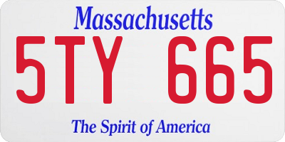 MA license plate 5TY665