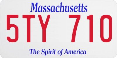 MA license plate 5TY710