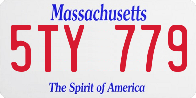 MA license plate 5TY779