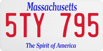 MA license plate 5TY795