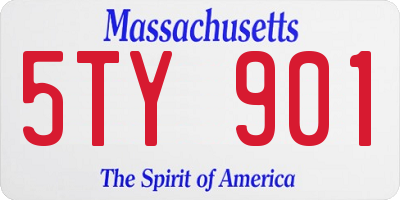MA license plate 5TY901