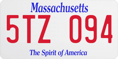 MA license plate 5TZ094