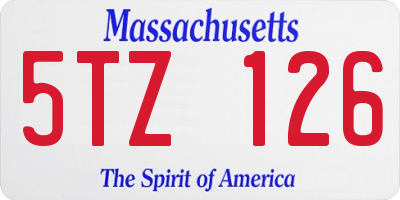 MA license plate 5TZ126