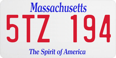 MA license plate 5TZ194