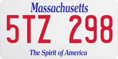 MA license plate 5TZ298