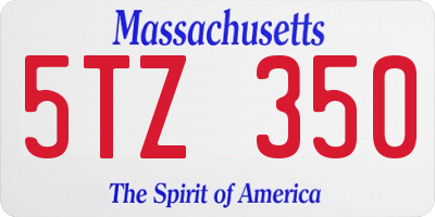 MA license plate 5TZ350