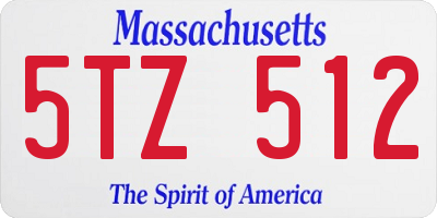 MA license plate 5TZ512