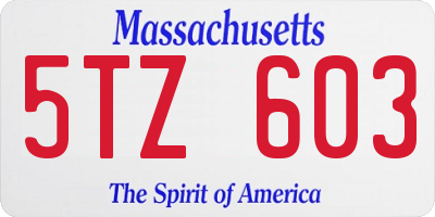 MA license plate 5TZ603